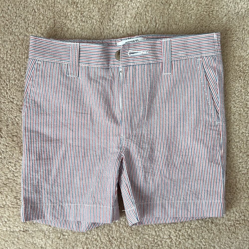 Crown and Ivy toddler boys red white and blue seersucker shorts. Size 2t.
